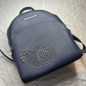 ❌SOLD❌ Michael Kors Navy Leather Backpack